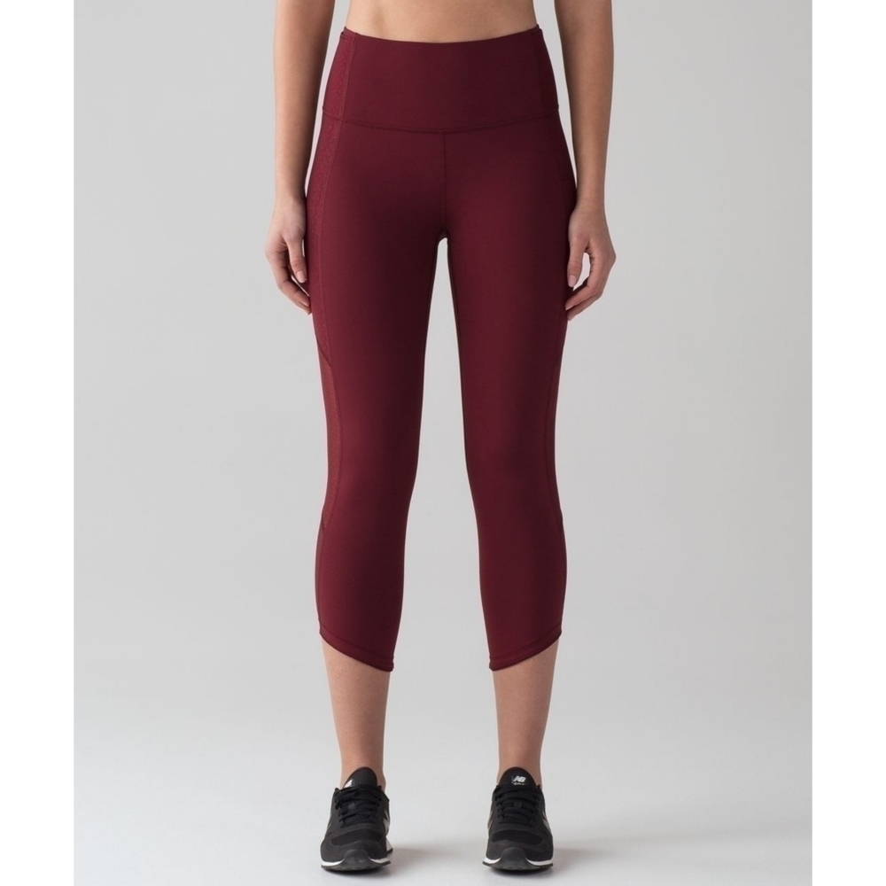 Lululemon Body Con Crop in Deep Rouge Size 4